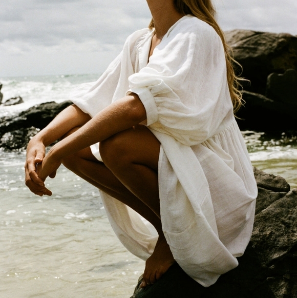 Daughters of India Kyra Midi Dress in White Gauze size XL NWT - Picture 6 of 12